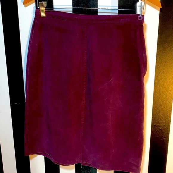 2 Pc Set Plum/Purple Vintage Pencil Skirt & Embroidered Vest Small 4/6 Woman’s - Picture 6 of 11